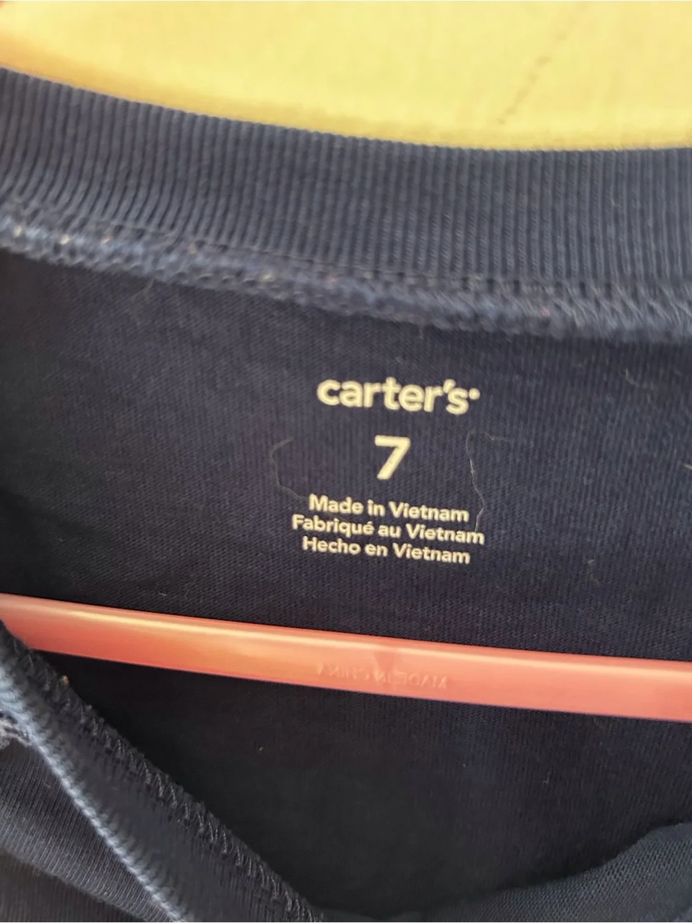 Carter's Navy Long Sleeve Top with Lace Shoulders